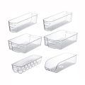 Economical custom design stackable set of 6 refrigerator fridge organizer